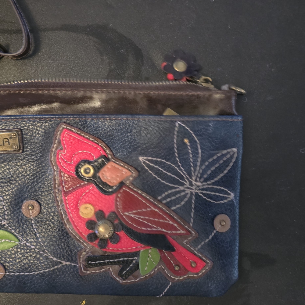 Embroidered Cardinal Design Women's Bag